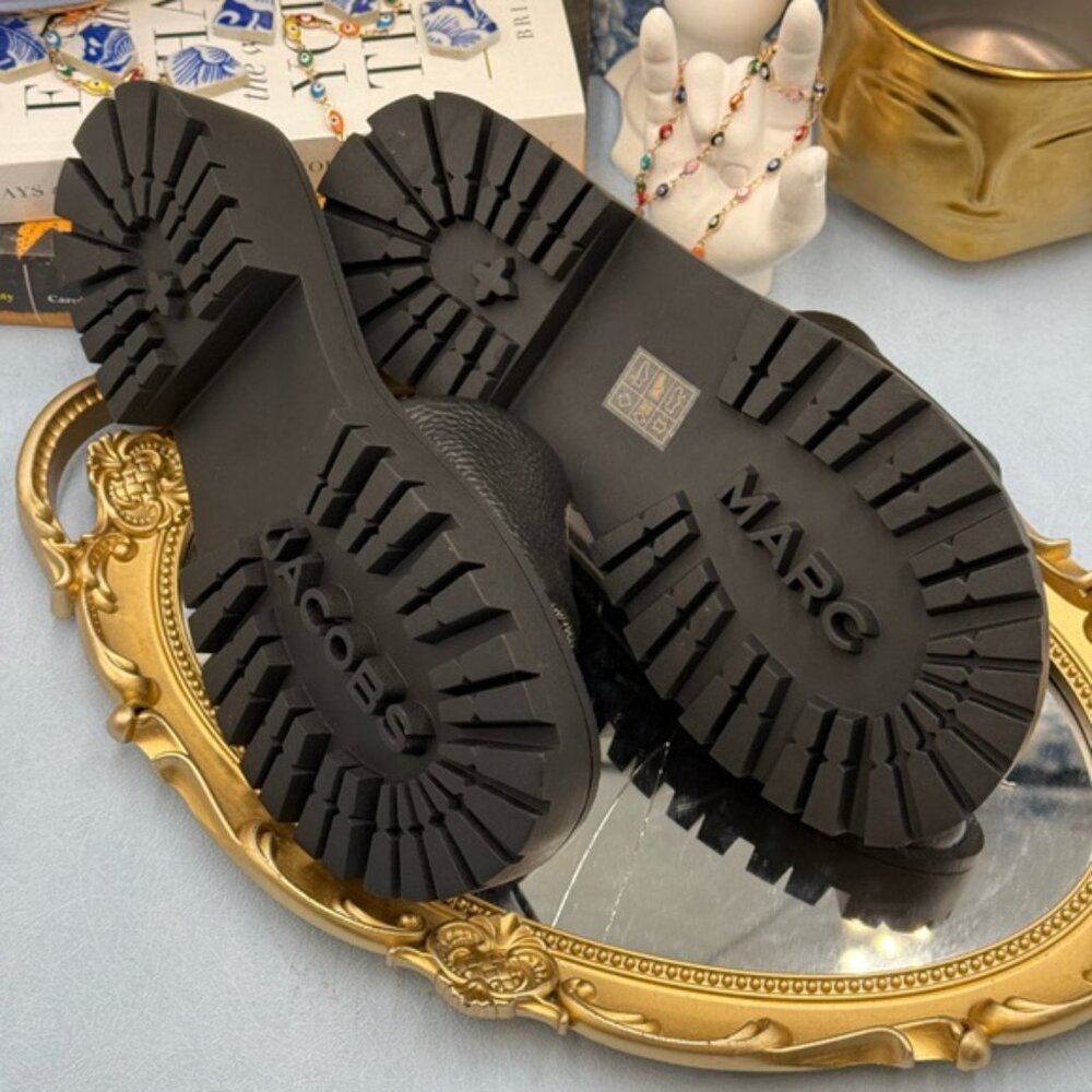 🆕 MARC JACOBS 🧿 NWOB The Lug Sole Slide, Black Leather - Sz 36 US 6 - Picture 14 of 16